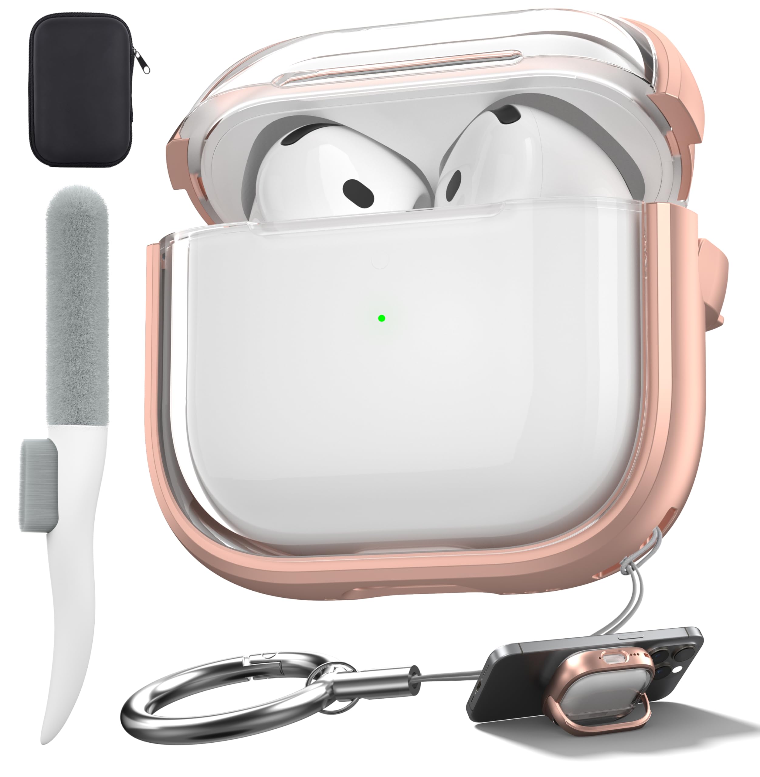 Valkit Compatible Airpods 4 Case Cover, Soft TPU Airpods 4th Generation Case with Cleaner Kit, Shockproof Protective Cases with Keychain for Apple