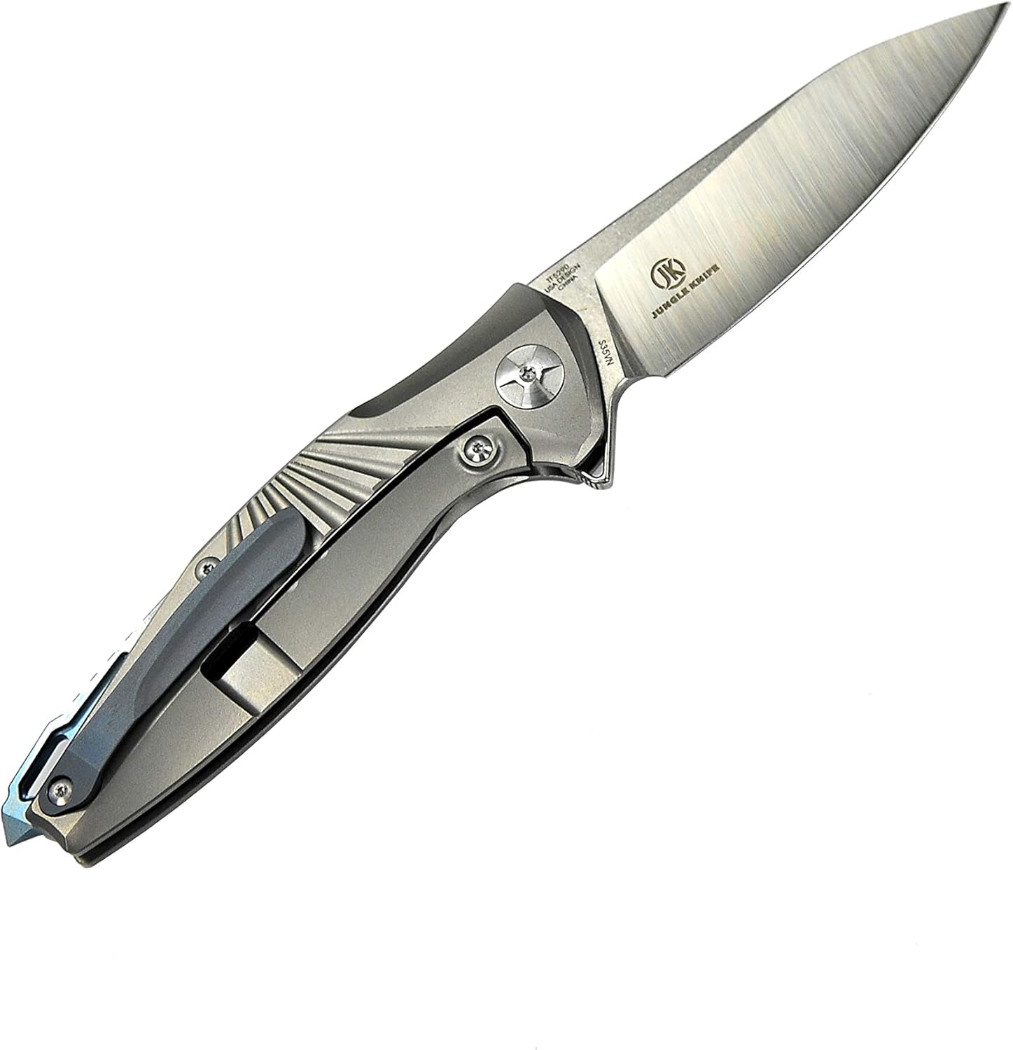DEFCON Jungle Knife Series S35VN Blade Titanium EDC Folding Pocket Tactical Knife