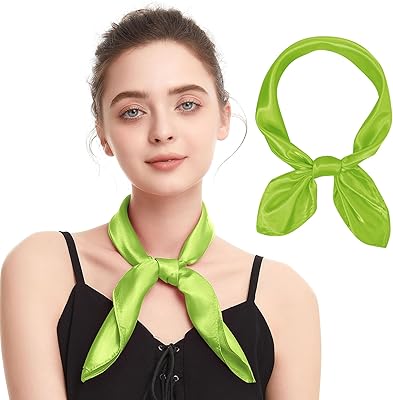 Zando Silk Feeling Scarf for Women Retro Scarfs for Women Silk Head Scarf for Women Scarf for Hair Wrapping Hair Satin Scarf Silk Bandana Chiffon Scarf Silk Neck Scarf for Women Green