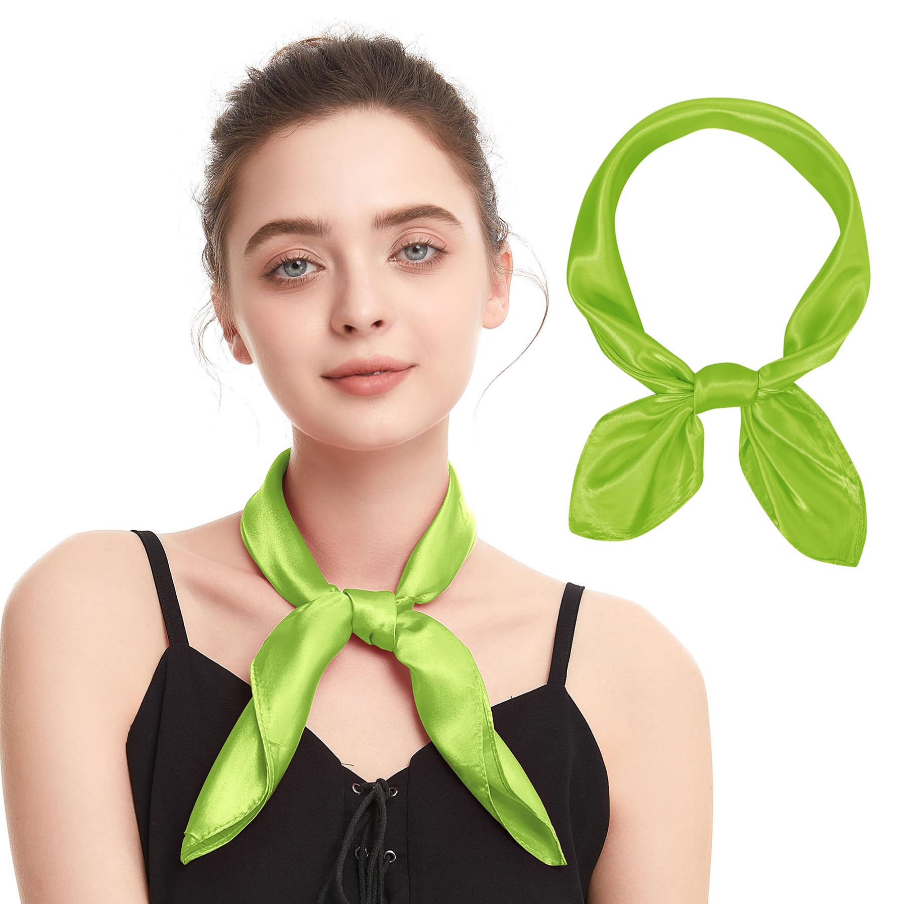 ZandoSilk Feeling Scarf Square Chiffon Scarf Solid Color Bandanas Retro Scarfs for Women Neck Scarf Purse Scarf