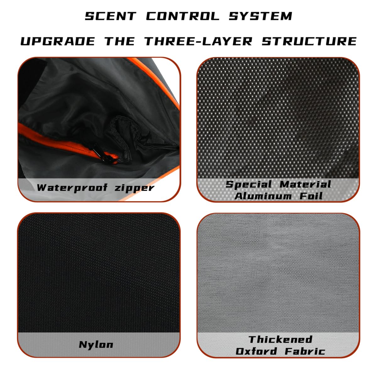 JOMAILIEEL Smell Proof Hunting Duffle Bag 120L,Triple-Layer Odor Control Travel Gear Bag with Waterproof Zipper, Tear Resistant Oxford Fabric,Scent Free Bag for Hunting Clothes and Accessories