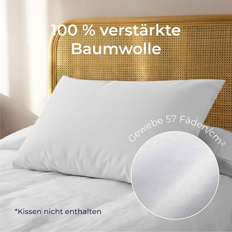 Dreamzie Pamut Párnahuzat 30x50 cm 2 db Fehér Sűrűn Szövött Oeko Tex