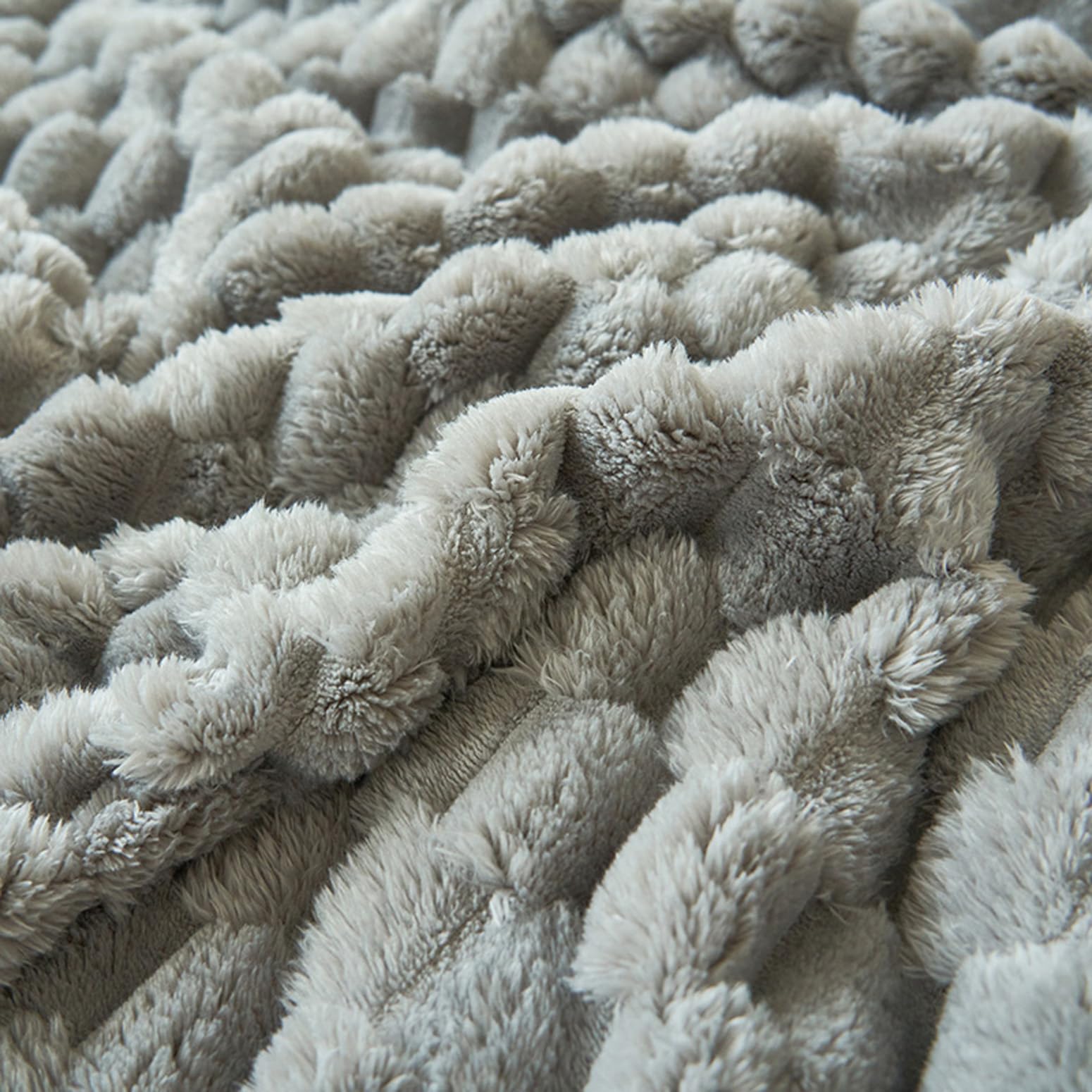 LGYKUMEG Grey Fur Throw 120x200cm, Two-Sided Fleece Blanket for Winter Bedspread, Sofa and Couch Blanket - Image 3