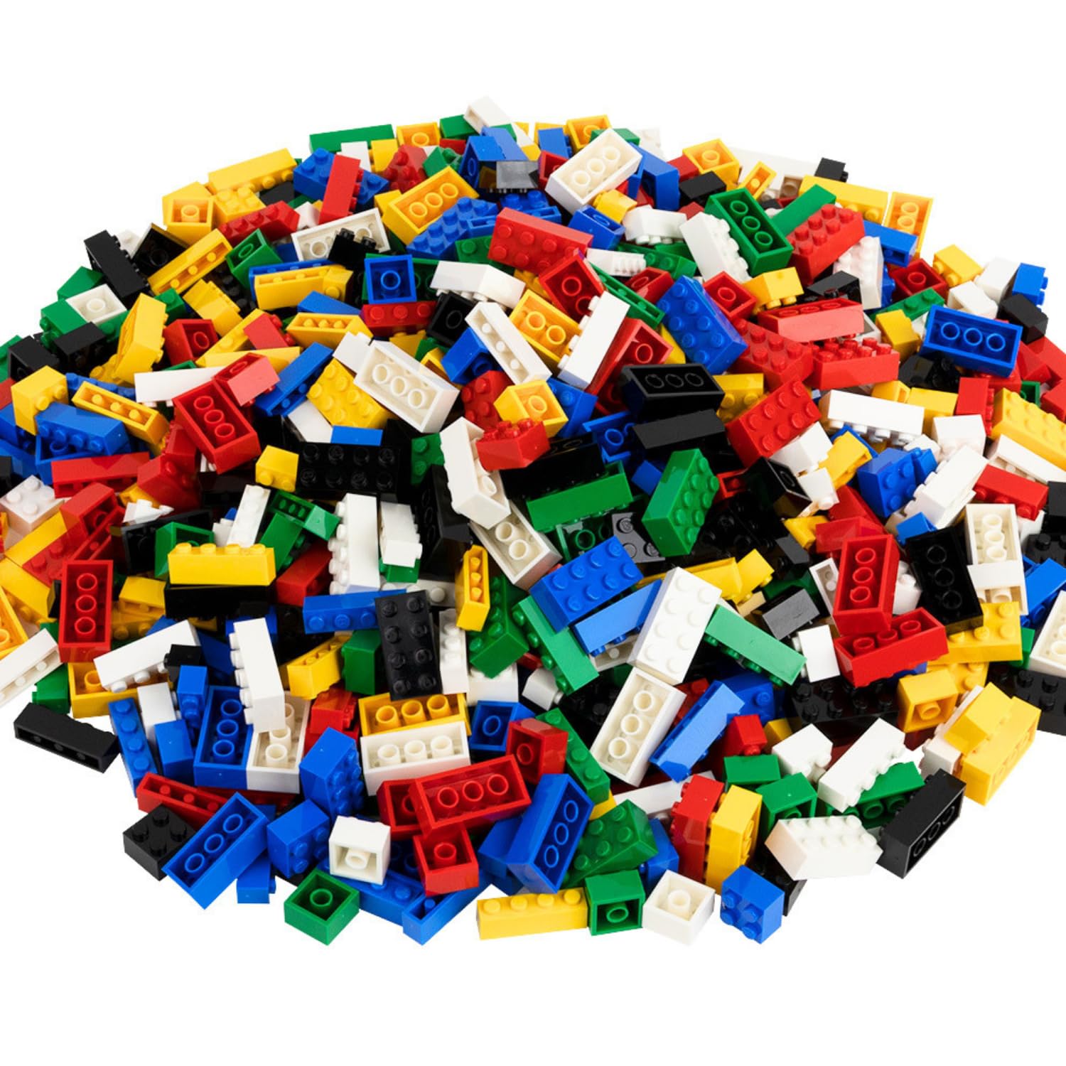 Set di Costruzioni Creative con Mattoncini Classici – 1000 Pezzi (2,2 kg) | 3 Formati: 1x4, 2x2, 2x4 | 6 Colori | Compatibile con le Principali Marche | Prodotto nell’UE (Colori Base)