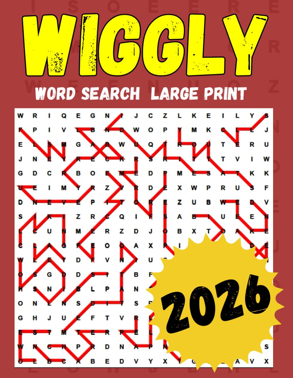 Wiggly Word Search Large Print 2026: Zig Zag Word Search