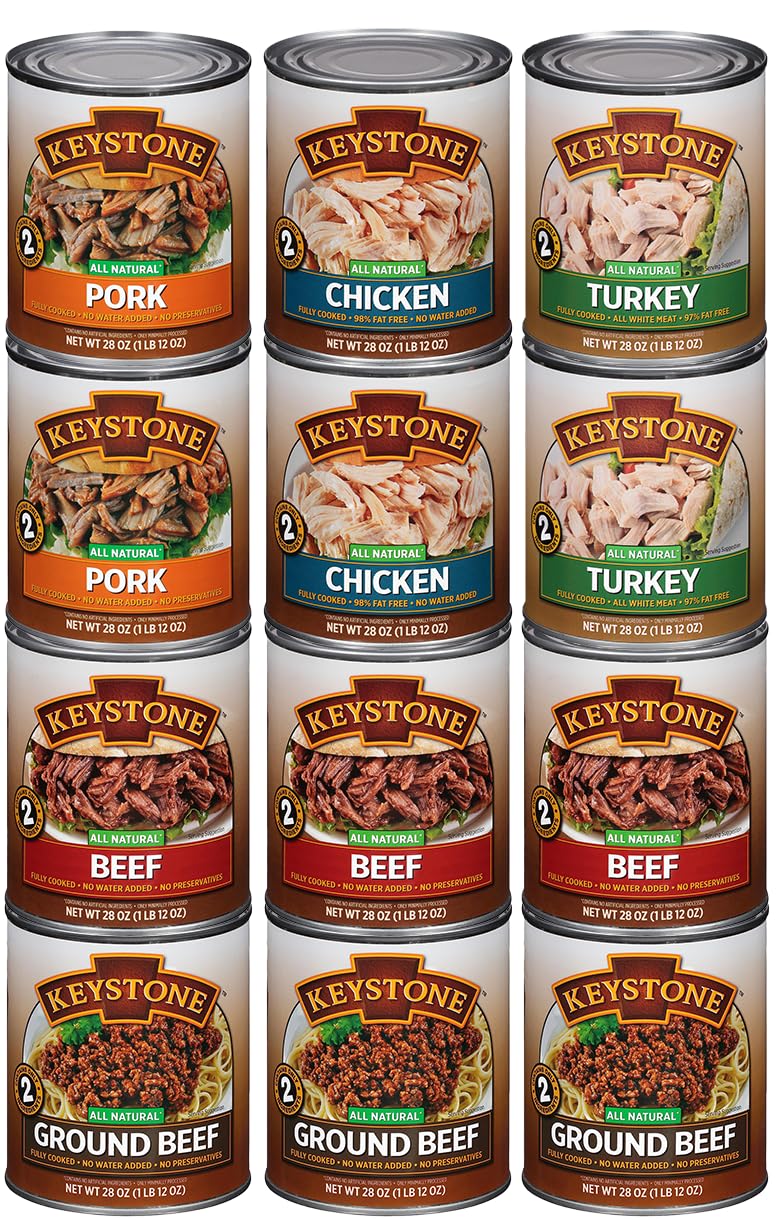Keystone Variety Pack Canned Meat 28oz Case All Natural 3