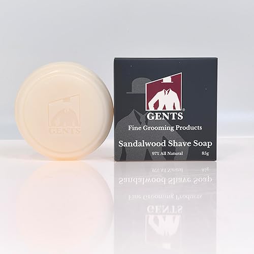 Miniatura 8 de Gents Jabón de afeitar de sándalo para hombre, barra natural con manteca de karité y glicerina para espuma rica, 3 onzas