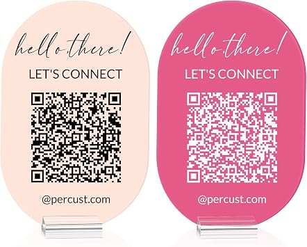 Oval Custom Qr Code Sign 3.8 X 6 Inch Mini Sign Business Stand Social Media Cash App Vemon Wifi Qr Code Signage For Guests Scannable Payment Plauque Suitable For Beauty Salons