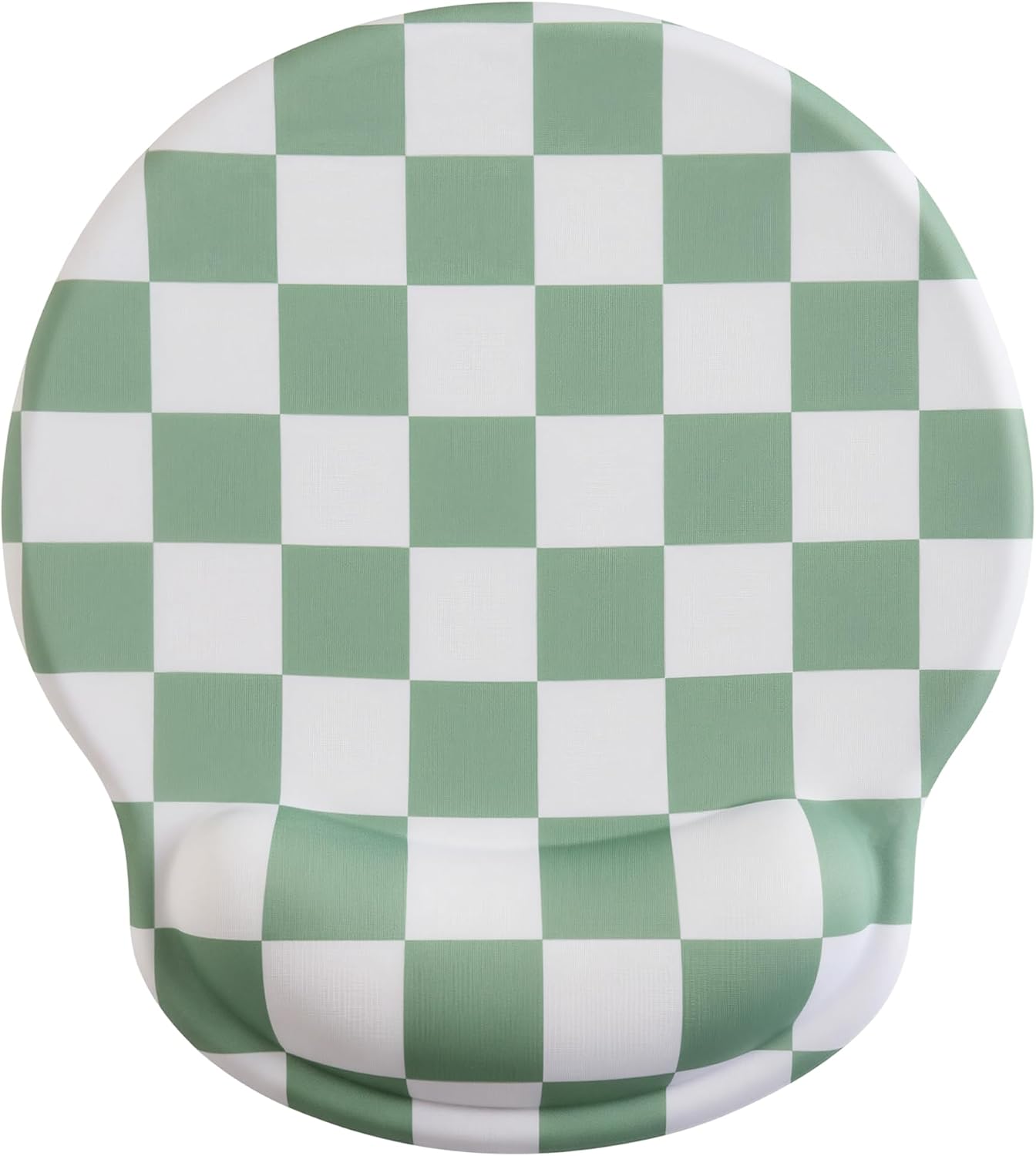Ohocut Sage Green Checkered Mouse Pad with Gel Wrist Rest, Wrist Support, Ergonomic Desk Accessories for Women, Office Laptop Gaming Decor, Cute Aesthetic Trendy Check Design