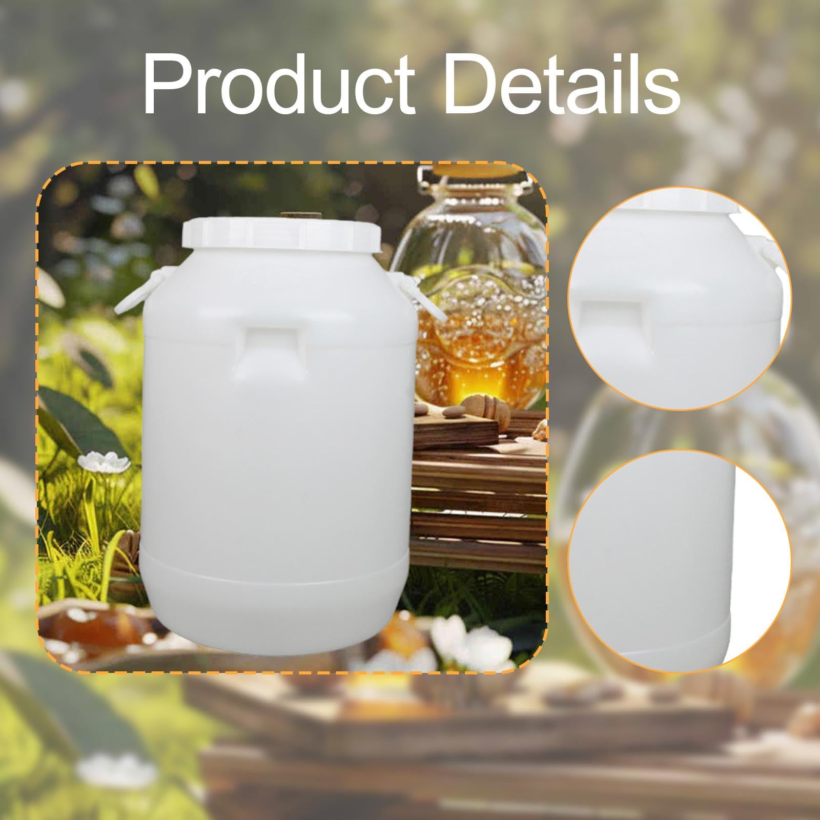 Barile Dell'acqua per Fermentazione Alimentare Contenitore Spesso HDPE con Coperchio E Manico Adatto a Conservazione Sottaceti Cucina Raccolta a, 30 Litri