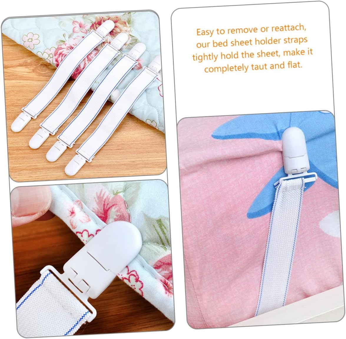 12pcs Bed Sheet Fasteners for Corners Multi-Functional Clips for Mattress and Bedding Easy to Install Sheet Holders Prevents Slipping and Wrinkles Suitable for Bed