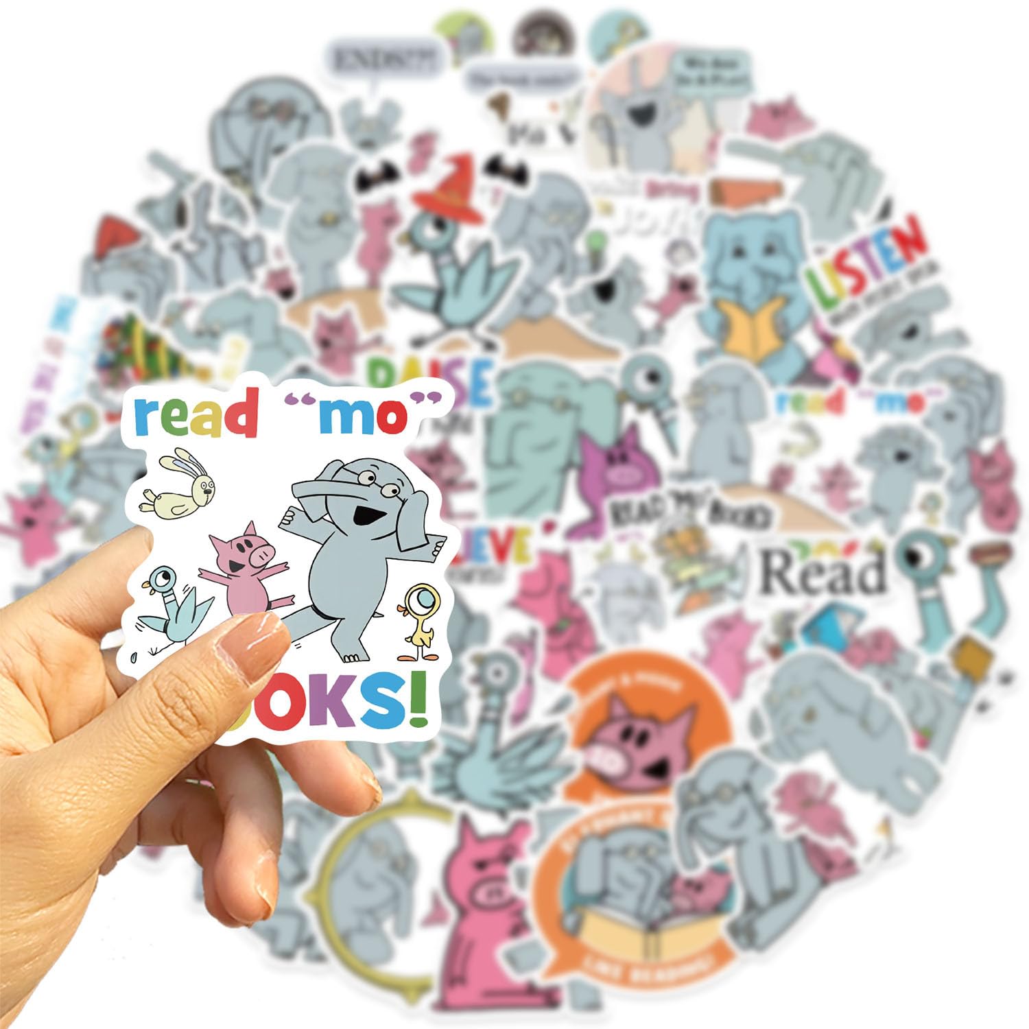 Amazon.com: 50pcs Elephant and Piggie Stickers Vinyl Waterproof Stickers  for Water Bottle Laptop Phone Skateboard Car Decals Gifts for Kids Teens  Adults for Party Supplies Decor : Toys & Games