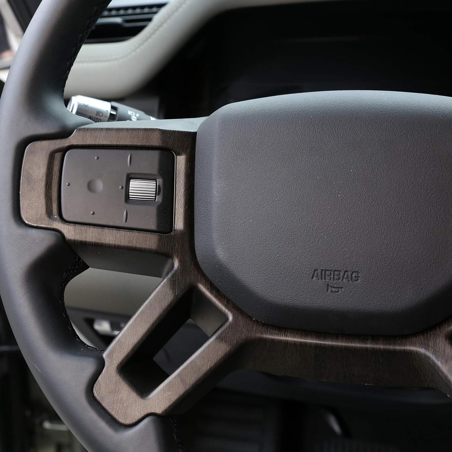 for Land Rover Defender 110 2020 Accessories ABS Interior Steering Wheel Decoration Cover Trim Car Accessories (Oak Wood Grain)