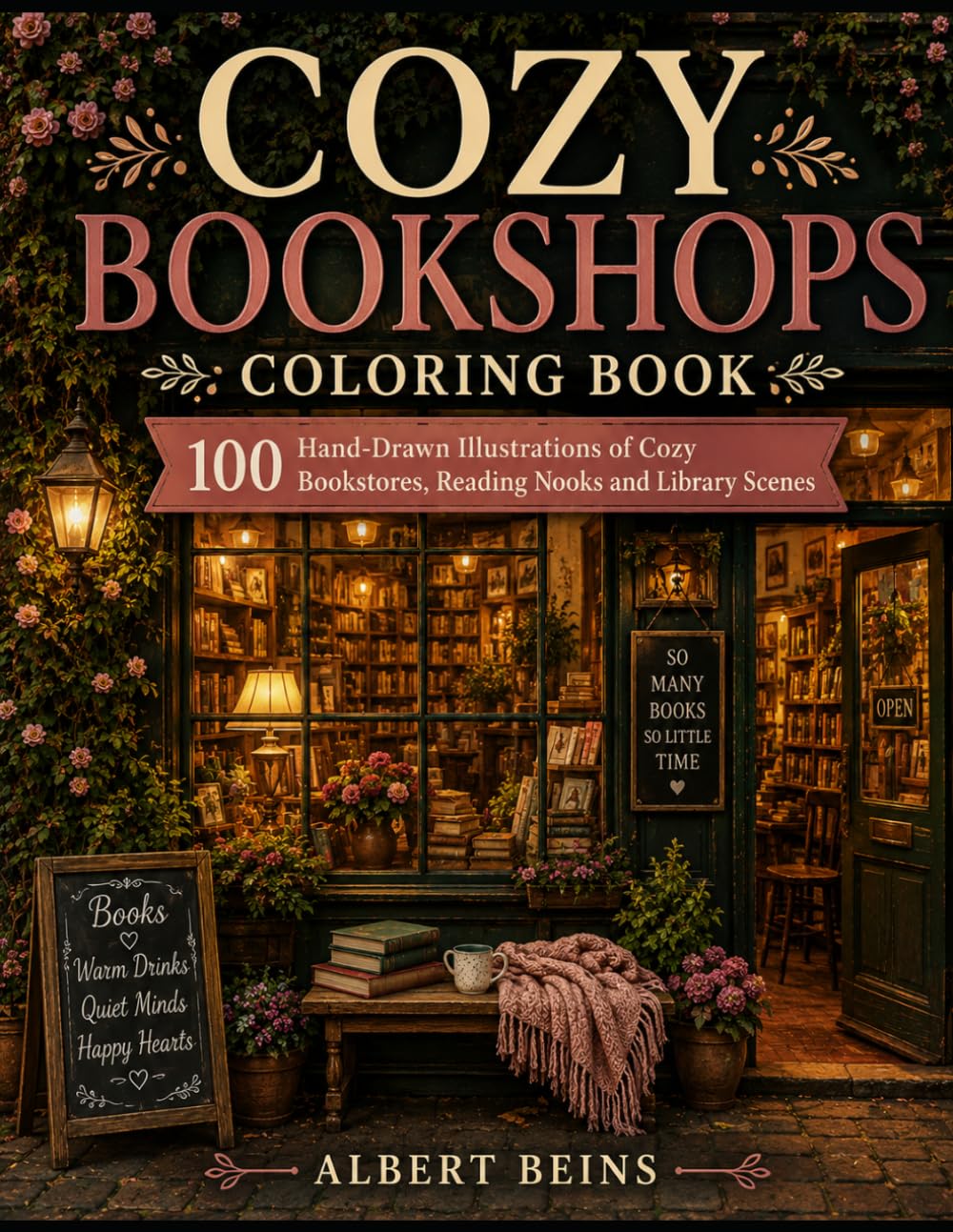 COZY BOOKSHOPS: Adult Coloring Book