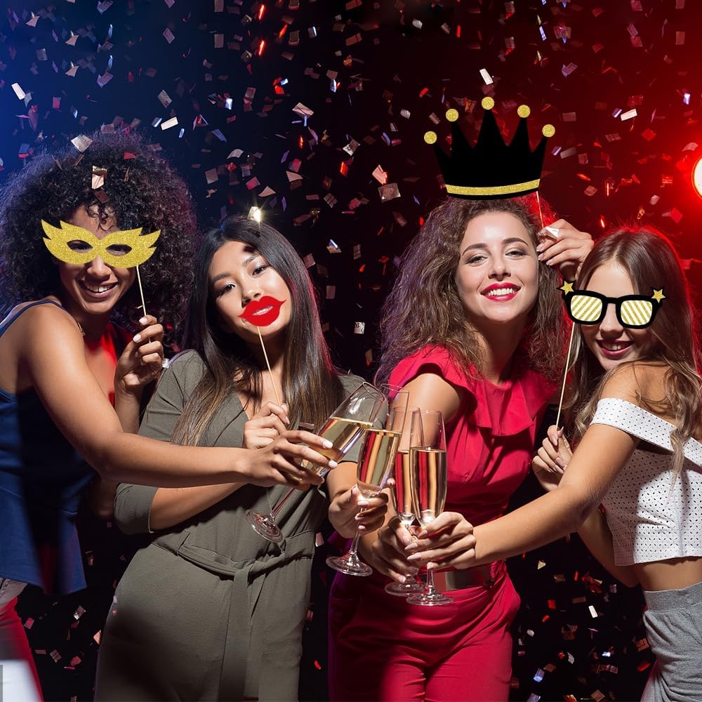 2026 New Year Photo Booth Props 35 Pieces 2026 New Year Eve Party Decoration 2026 New Year Countdown Photo Booth Props for New Year Eve New Years Eve Party Supplies - Image 4