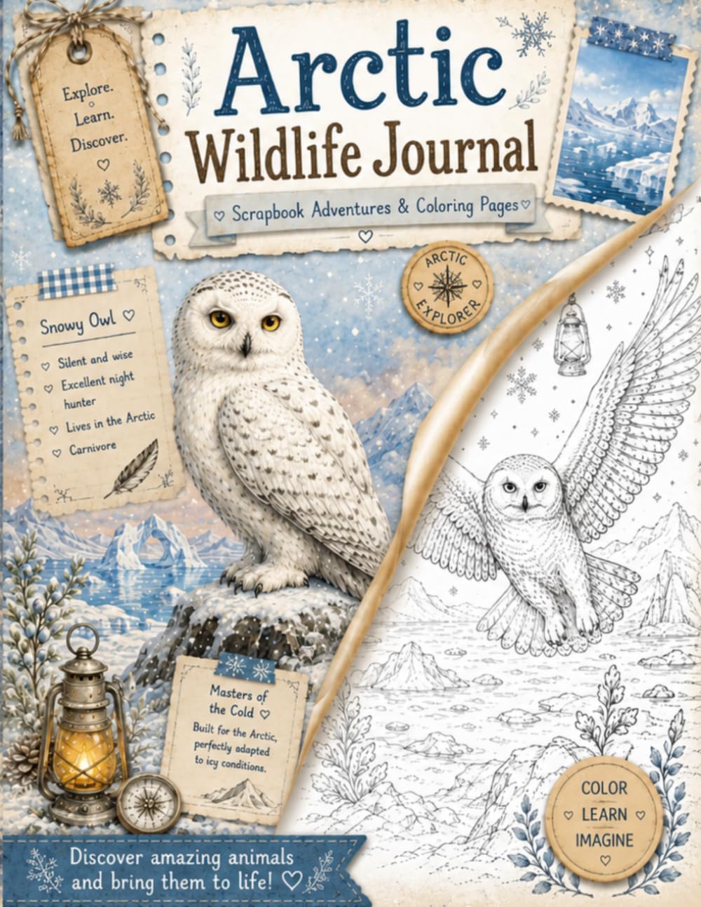 Arctic Wildlife Journal: Scrapbook Adventures & Coloring Pages