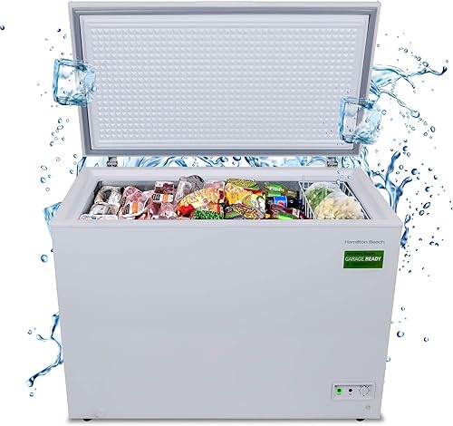 Hamilton Beach HBFRF1006 - Cesta de alambre con revestimiento de vinilo extraíble con termostato ajustable, fácil de descongelar, 10 pies cúbicos,