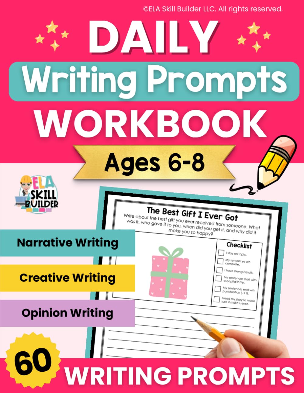 Writing Prompts Workbook for Kids Ages 6-8: 60 Excellent Writing Prompts for Young Kids to Improve Writing Skills | Narrative, Creative, and Opinion ... 1-2 (Writing Prompt Workbooks for Grades 1-5)