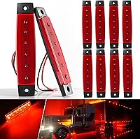 Vista 18 de BJZ luces LED para remolque, luces indicadoras laterales blancas de 6 LED, barra de luz de señal de 12V de 3.8" para señal delantera y trasera, tira