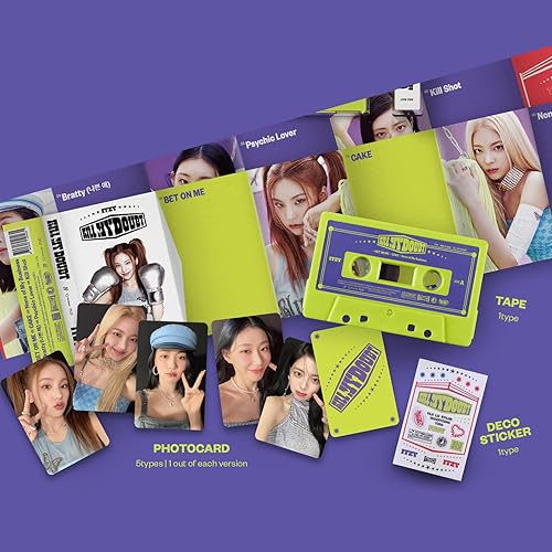 Miniatura 3 de ITZY - KILL MY DOUBT (CASSETTE Ver. - RANDOM) Tape + Booklet + Photocard + Deco Sticker + 2 Pin Button Badges + 4 Extra Photocards