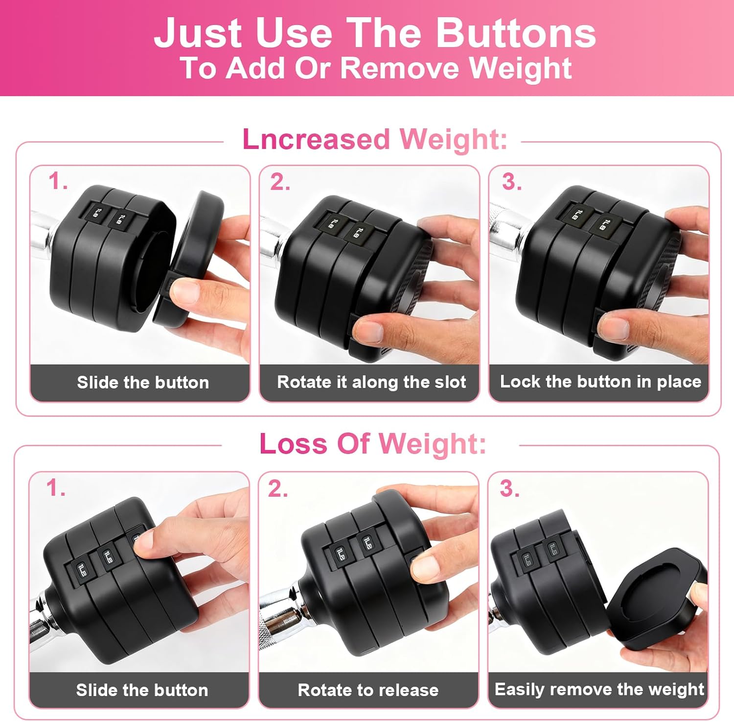 20LBS Adjustable Dumbbells Set, 4 in 1 Free Weights Dumbbells Set, 4lb 6lb 8lb 10lb with Metal Non Slip Handle, Quick Change Women/Men Dumbbell Set for Home Gym Exercise Training