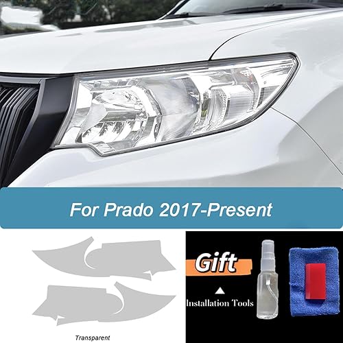 Miniatura 2 de LAVIYE Película protectora para faros de coche, color negro ahumado, adhesivo de TPU transparente, para Toyota Land Cruiser Prado 150 2017-On