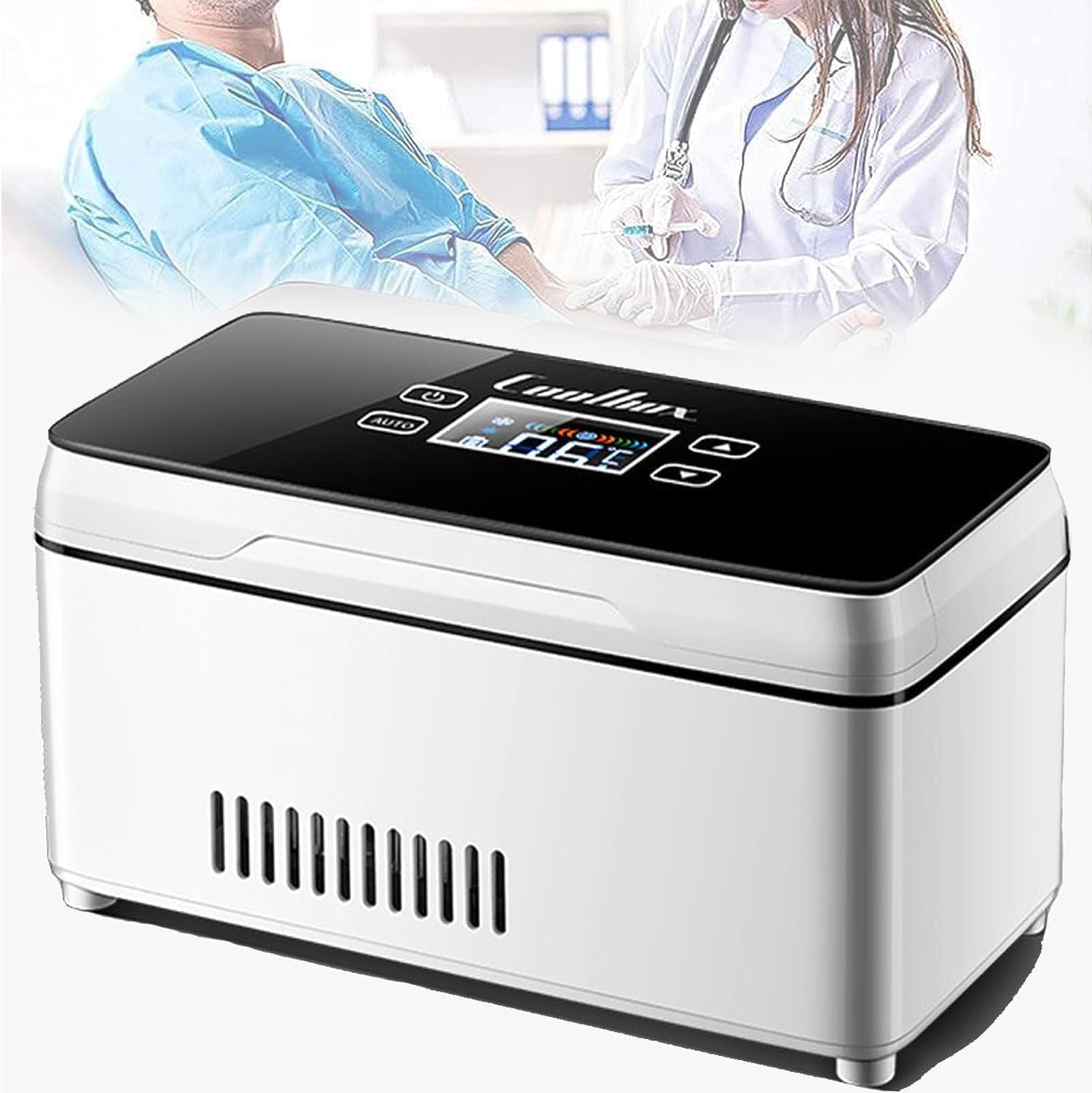 Hcosmy Portable Insulin Cooler Refrigerated Box USB Mini Medicine Refrigerator Portable Insulin Cooler Box Car Small Refrigerator Mini Cold Boxes,1 Battery&bag, for Car, Travel, Home