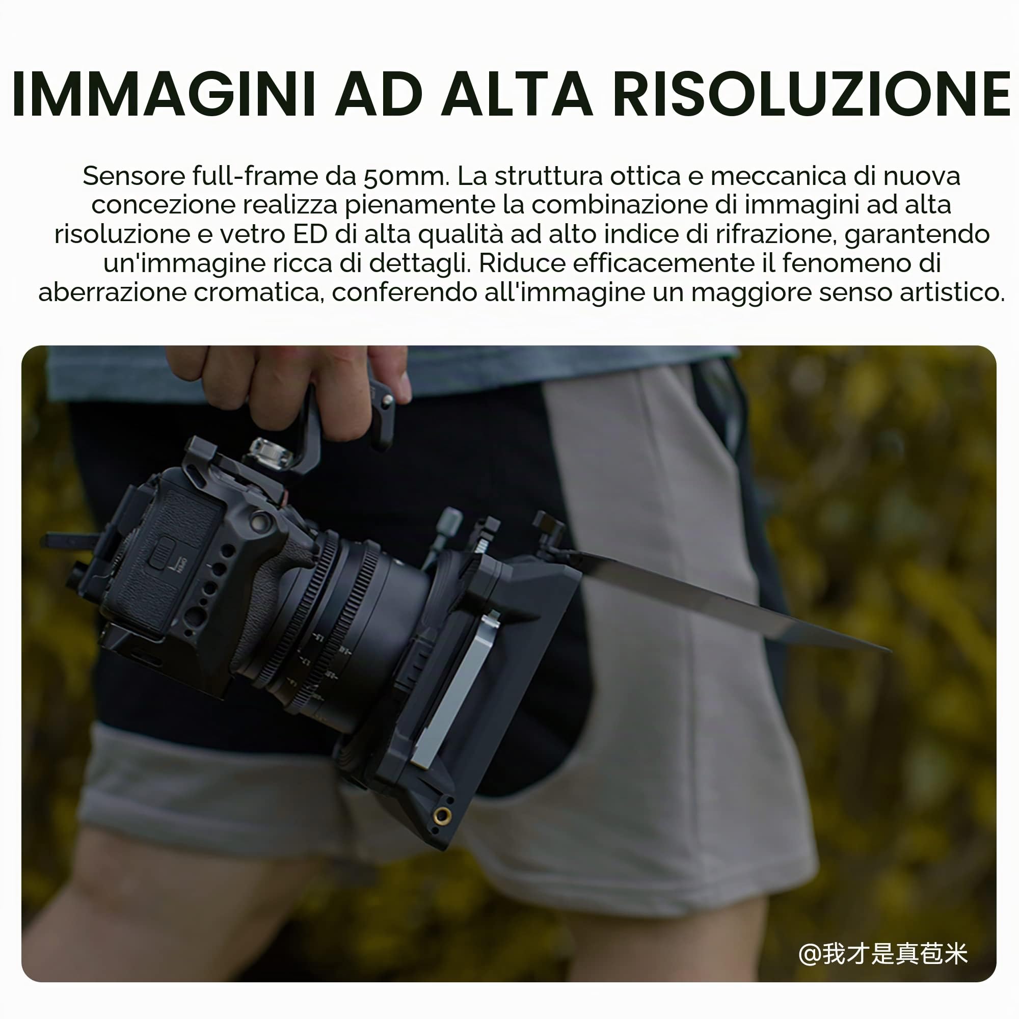 7artisans Obiettivo cinematografico full frame con ampia apertura T2.0 da 50 mm, messa a fuoco manuale, lente cinematografica a bassa distorsione, fotocamere mirrorless compatibili con Sony E Mount