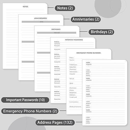 Miniatura 74 de Libreta de direcciones con pestañas alfabéticas, libro de contraseñas de tapa dura, organizador de direcciones para mantener un registro de números