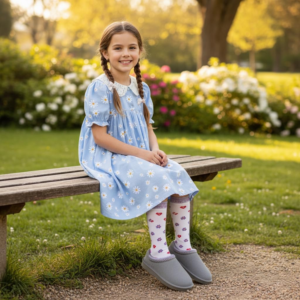 CUSHIONAIRE Keto Genuine Suede Leather Kids Slippers for Boys and Girls – Cozy Slip-On Mule House Shoes with Faux Fur Lining, Cushioned Memory Foam Comfort - Image 8