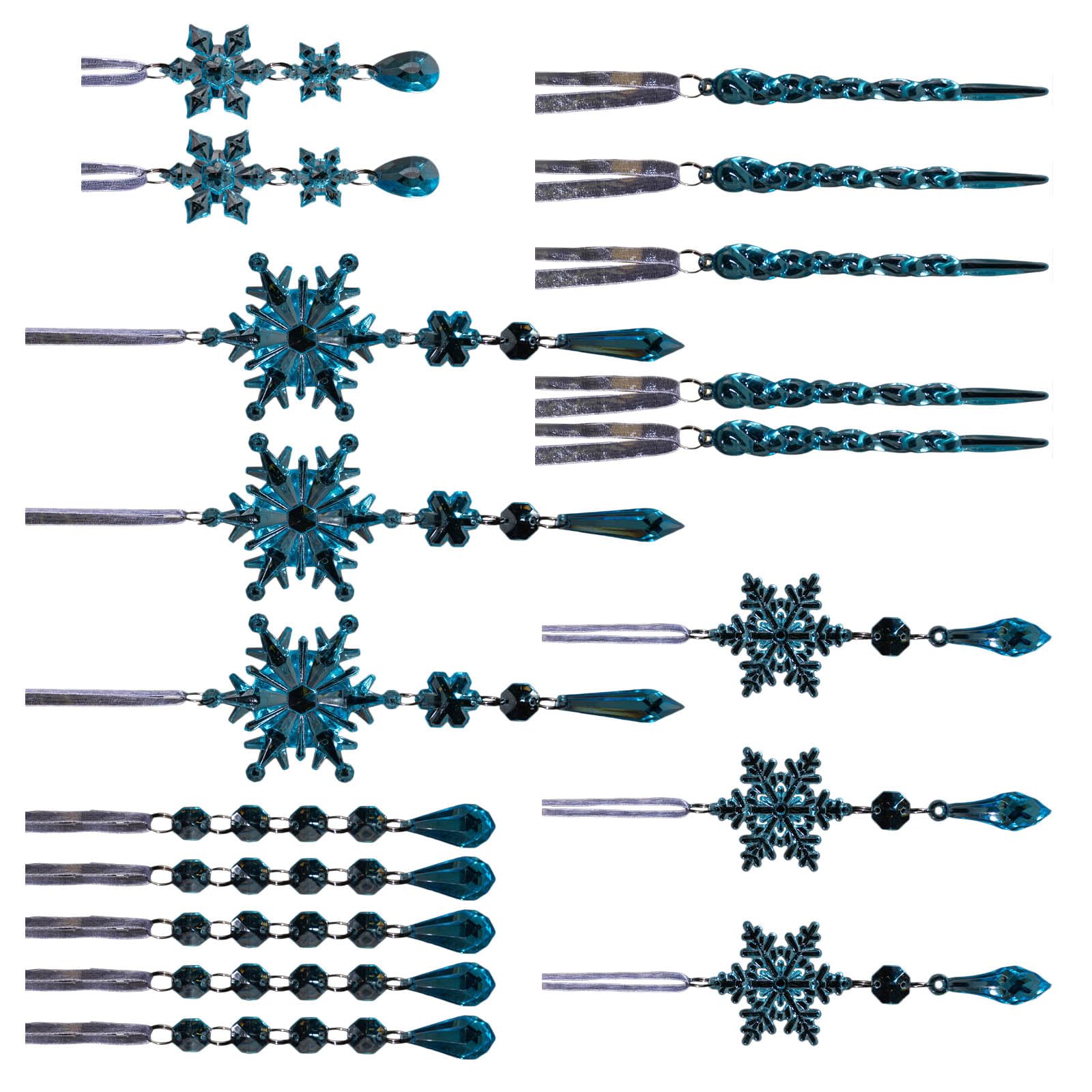 Buxuaaaa 18Pieces Shatters Resistant Acrylic Ice Christmas Ornamentation Crystal Snowflake for Indoor and Outdoor Decoration Transparent Ice Cone Ornament