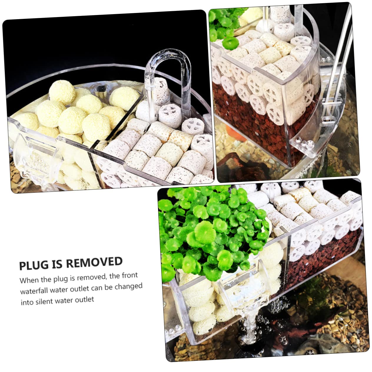 Aquariumpumpe mit Tauchpumpe für Niedrigen Wasserstand Eckfilter für Aquarien Aquarium-Filter mit Mehrschichtigem Filtermaterial Geeignet für Aquarien