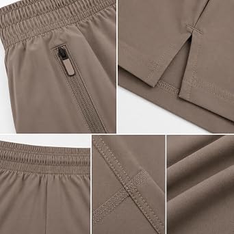 Men's Running Shorts 5/7 Inseam with Zipper Pockets, Quick Dry Gym Athletic Workout Shorts