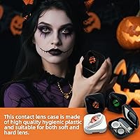 Vista 4 de Fundas para lentes de contacto (solo funda, sin contactos) Soporte de almacenamiento de lentes de contacto estilo Halloween espeluznante y elegante