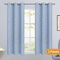 Vista 377 de BGment Room Darkening Curtains 95 Inches Long, Grommet Thermal Insulated Blackout Curtains with Wave Line and Dots Printed for Bedroom, 2 Panels