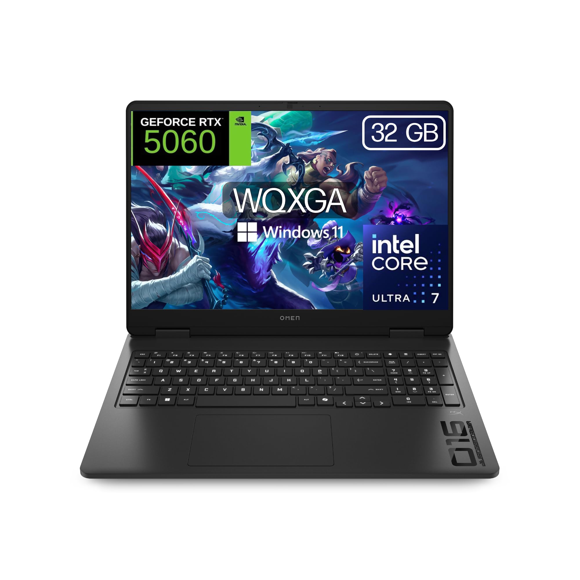 HP OMEN Slim - Ordenador portátil Gaming 16" 2.5K WQXGA (Intel Ultra 7-255H, 32GB RAM, 1TB SSD, NVIDIA RTX 5060, Windows 11 Home) Teclado QWERTY Español - Negro