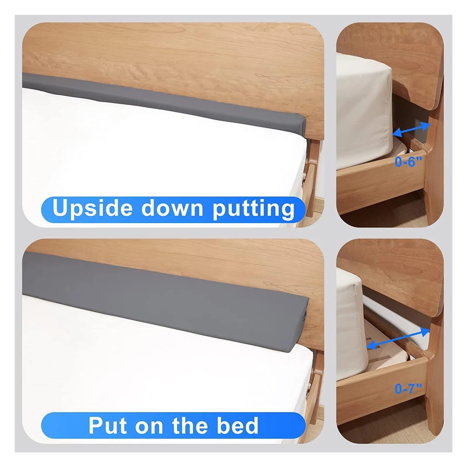 Almohada De Espuma Con Memoria Almohada De Espuma Viscoelástica Almohada En Forma De Cuña for Dormir Almohada De Cabecera Triangular Colchón De Relleno De Espacios for Dormitorio Junto A La Cama Capa