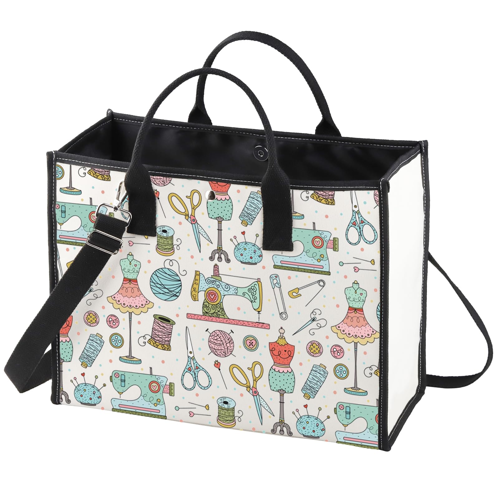 WZMPA Funny Sewing Cosmetic Makeup Bag Sewing Machine Gift Sewing Tools Canvas Zipper Pouch Bag Seamstress Quilters Gift (Sewing Tools BG)