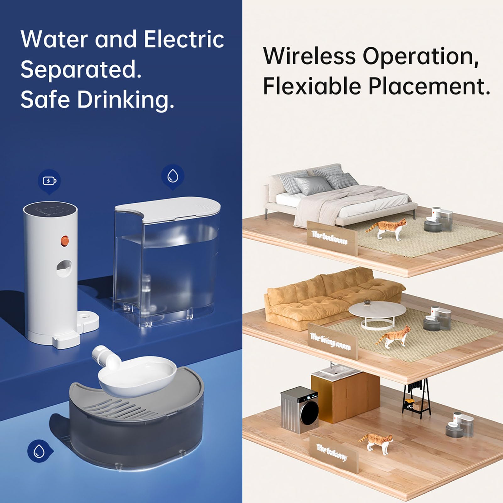 Fuente de agua inteligente para gatos, fuente de agua automática de 3 litros para mascotas con funcionamiento silencioso, agua limpia continua y hasta 9 días de bebida para mascotas, para gatos/perros