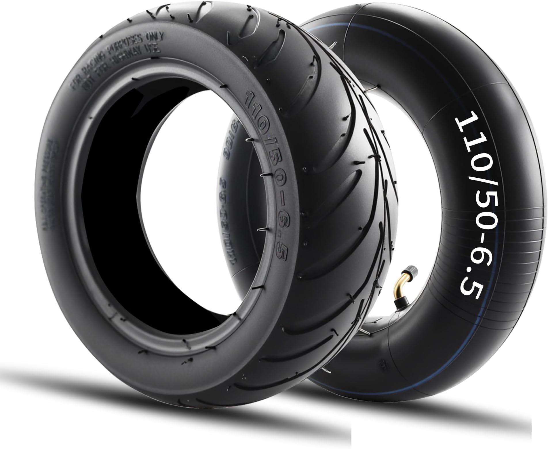 110-50-6.5 Tires Inner Tube with Angled Valve Stemnner for 38cc 47cc 49CC MTA1 MTA2 Cag Mx3 GP-RSR Mini Pocket Dirt Pit Bike Scooters 90/65-6.5 2PCS