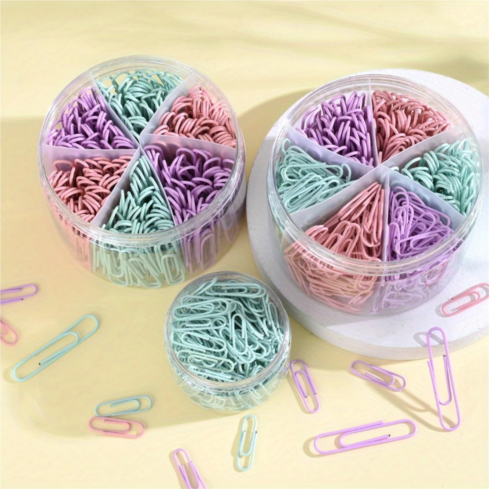 Lot de 800 trombones en métal de couleur macaron, 2,8 cm, fournitures de bureau, école, maison - Vert