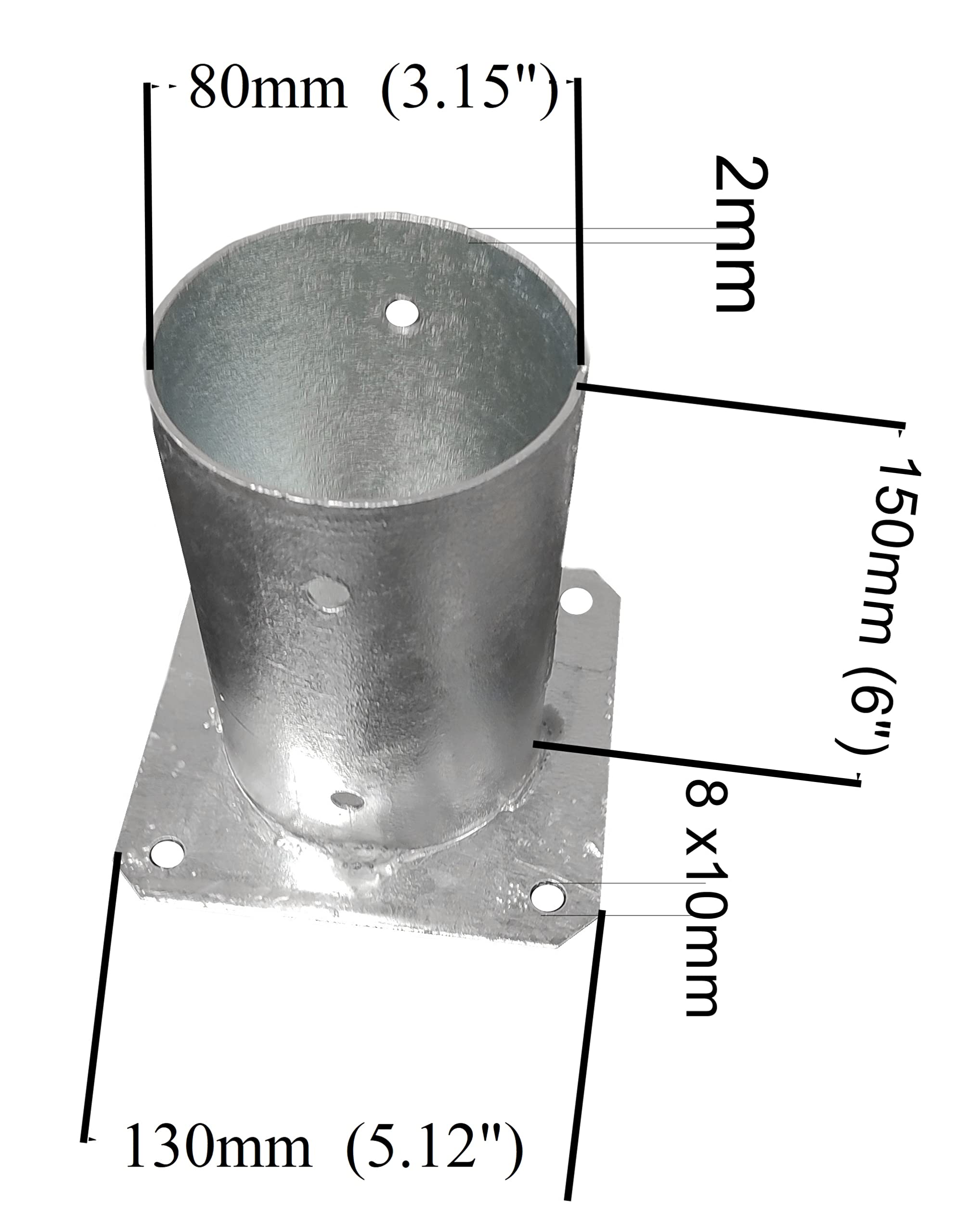 Pied De Poteau Rond à Boulonner PPJRB - Acier Galvanisé - 120 Mm