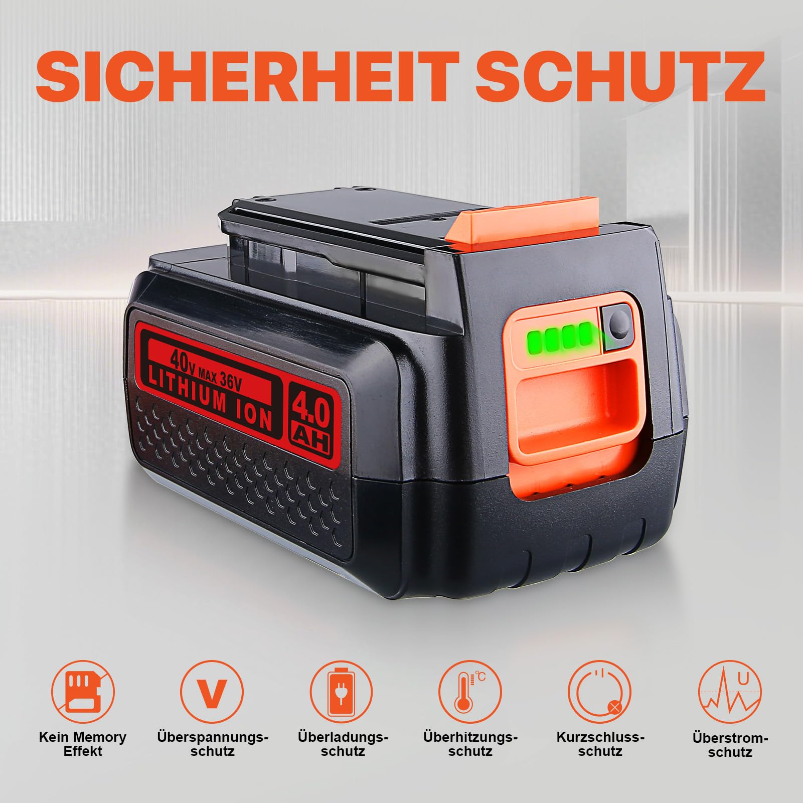 LBXR36 4,0Ah Li-Ion Ersatz für Black und Decker akku 36v 1 Stück