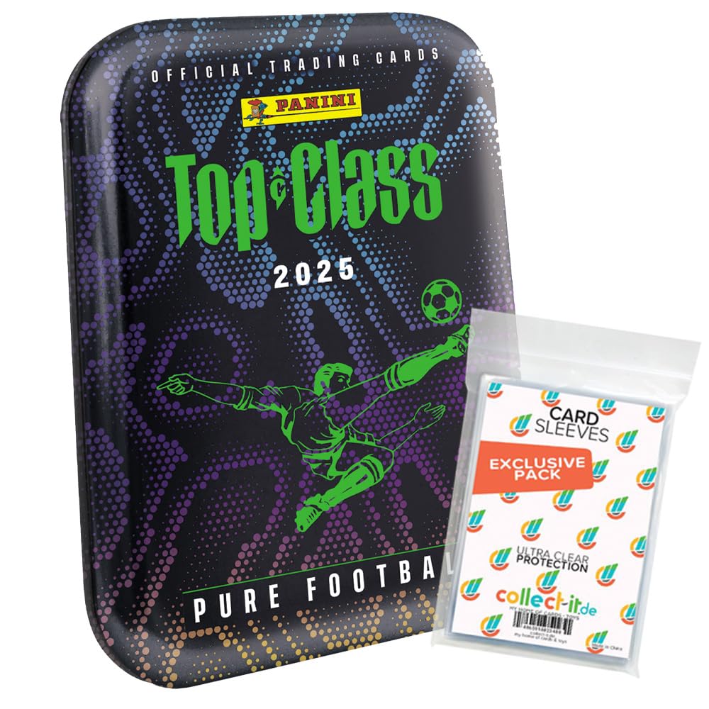 Lot de cartes à collectionner Top Class Pure Football 2025 - 1 mini boîte en métal + pochettes exclusives Collect-it