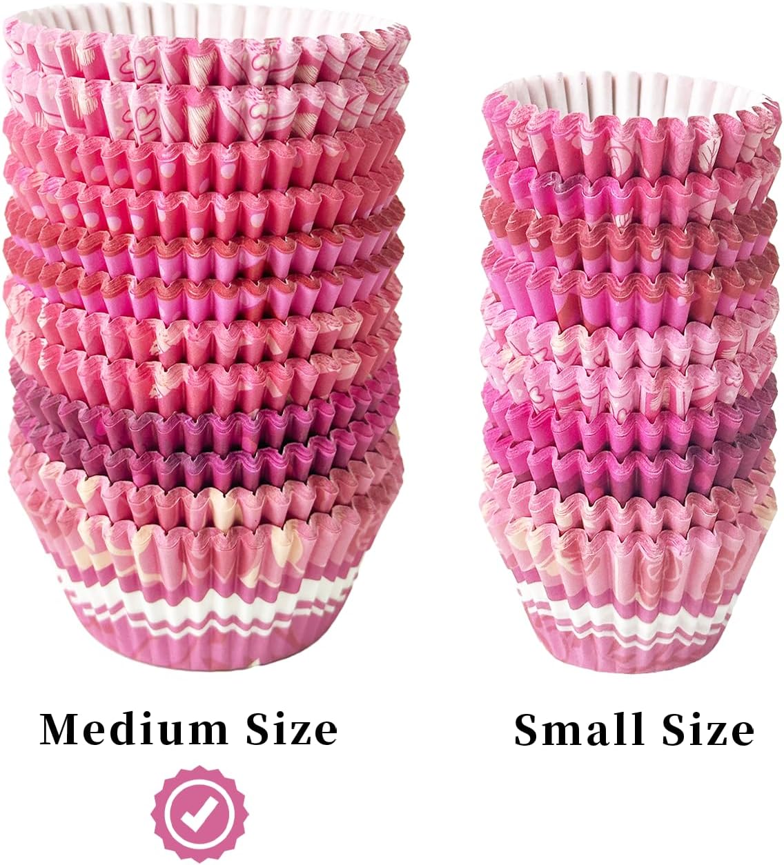 qiqee Valentine Cupcake Liners 300PCS Muffin Liners 6 Designs Birthday Cupcake Papers Baking Cups For Valentine's Day(Standard Size) image 3