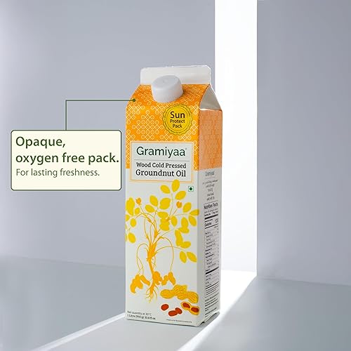 Miniatura 5 de Gramiyaa Aceite de cacahuete virgen prensado en frío para cocinar  135.25 onzas líquidas (4L)  100% puro, libre de productos químicos, aceite de