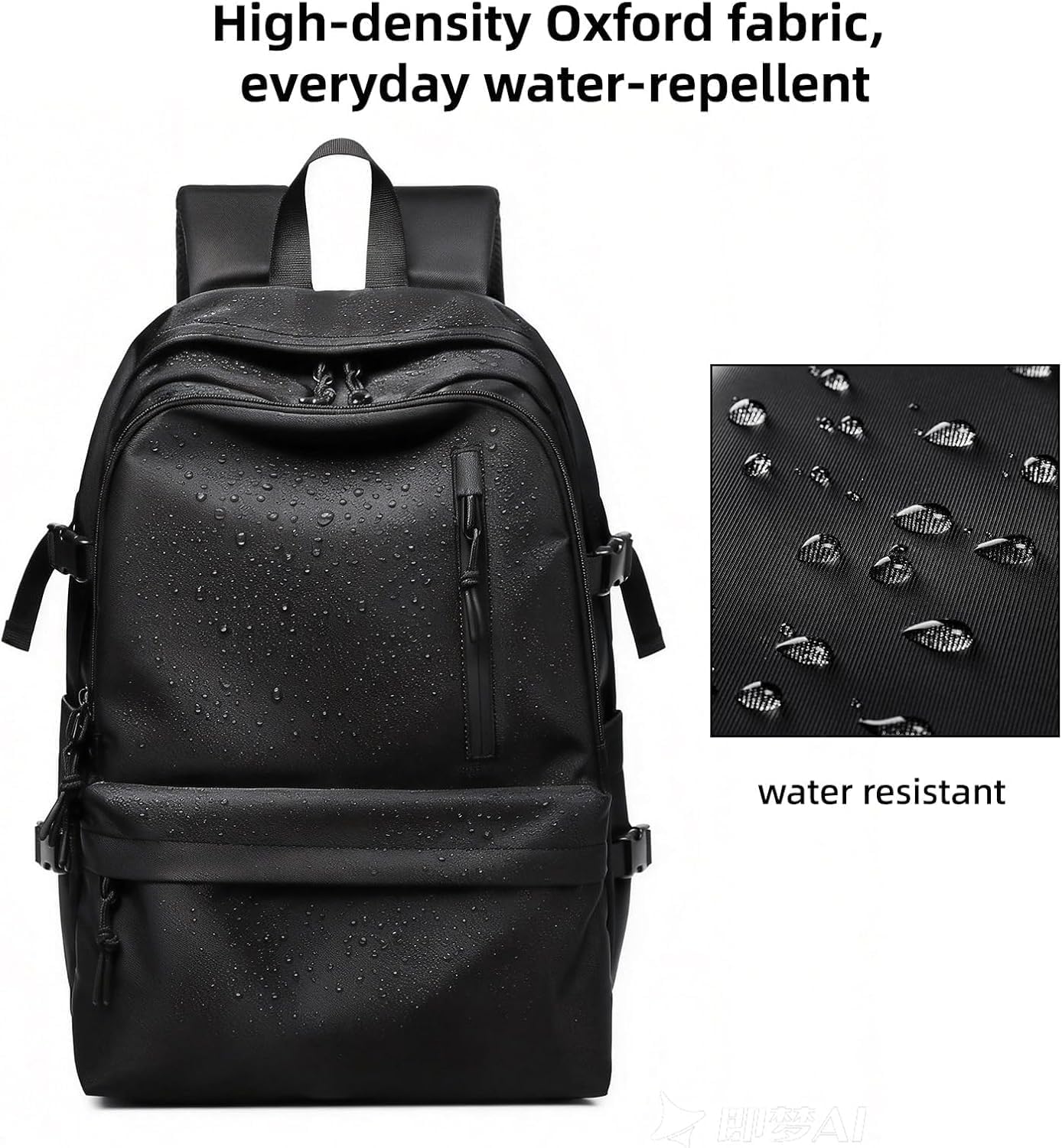 Backpack for Men, Lightweight Retro Travel Backpack for Business and Casual Everyday Use (6668 Black)