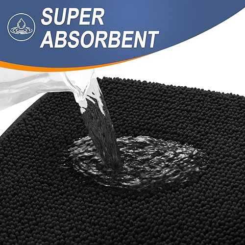 Miniatura 3 de OLANLY - Tapete grueso, de espuma viscoelástica, extrasuave, absorbente, de secado rápido, antideslizante, lavable a máquina, para baño, bañera y