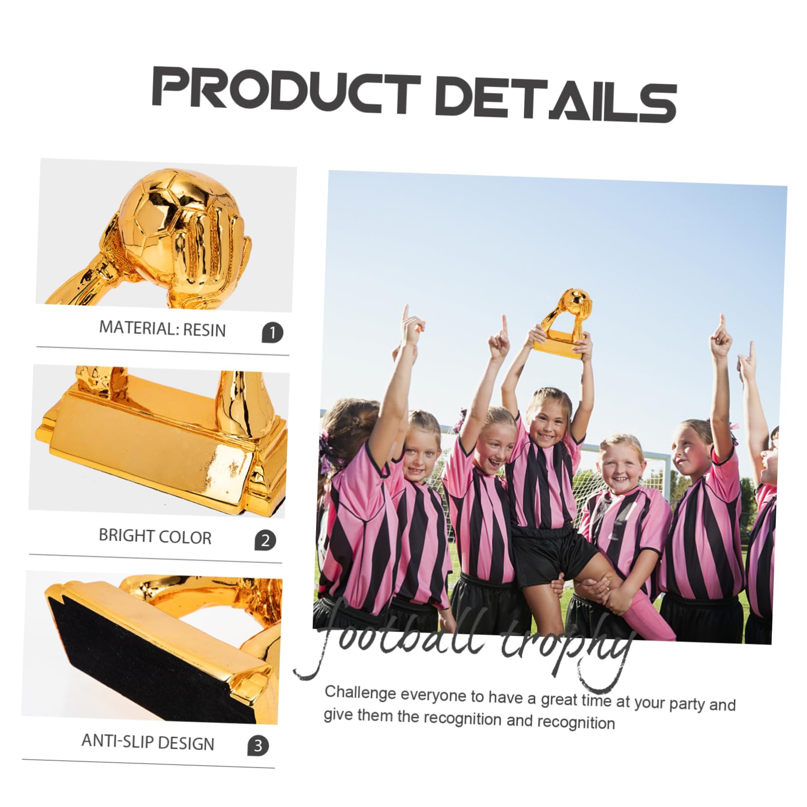 Toddmomy Football Team Awards Soccer Trophy Plaque Versatile Decorative Trophy Adornment for Home Decoration