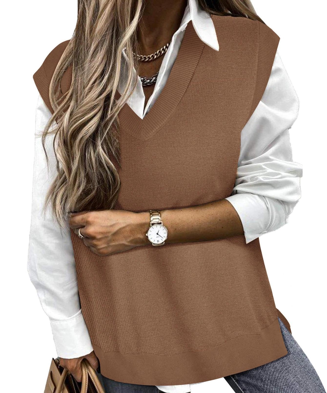 TIYOMI Plus Size Sweater Sleeveless Tops for Women Knitted Tank Tops XL-5XL